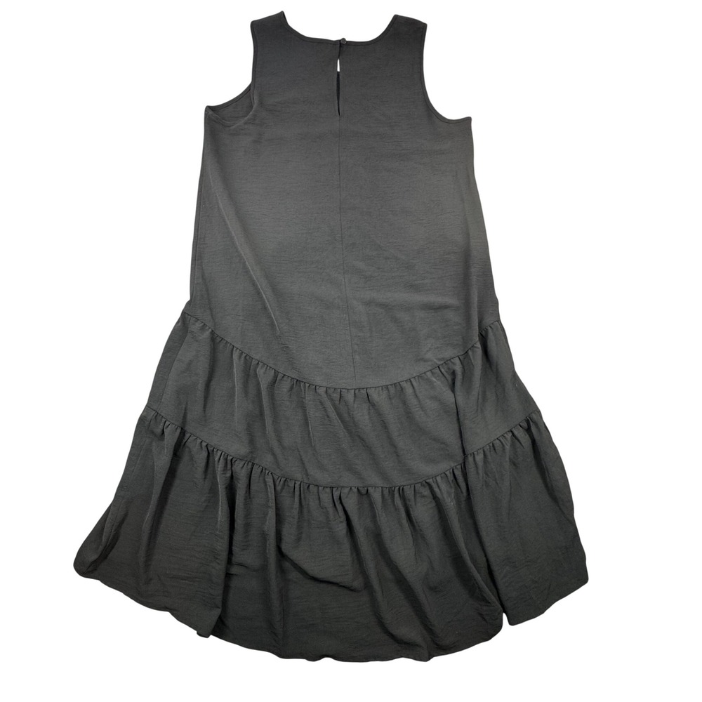 CHETTA B Black Sleeveless Tiered Ruffle Hem Dress XL Made‎ in Vietnam Polyester - Picture 6 of 7